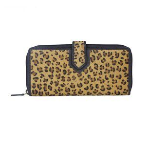5403 Brown Western RFID Blocking Wallet - Snap Button Slim Clutch